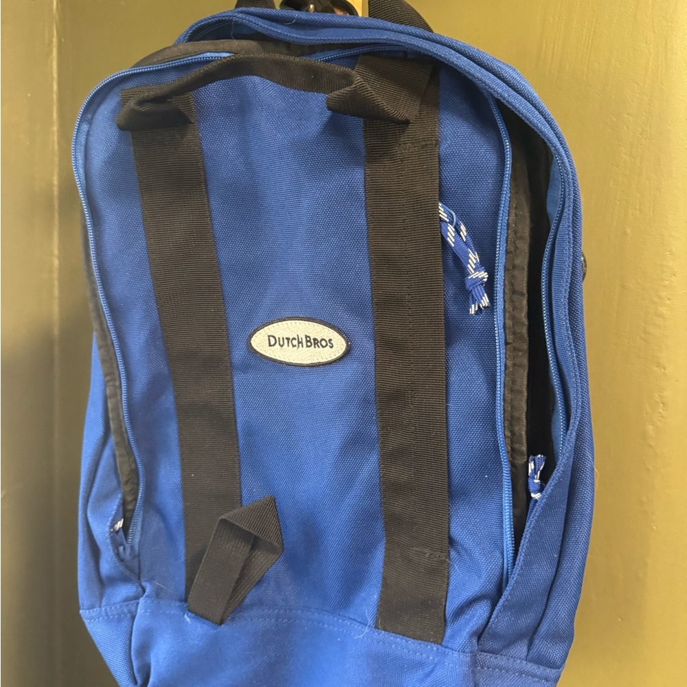 Dutch Bros Classic Blue and Black Backpack